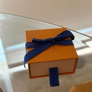 Louis Vuitton Orange Gift Box with Blue Ribbon